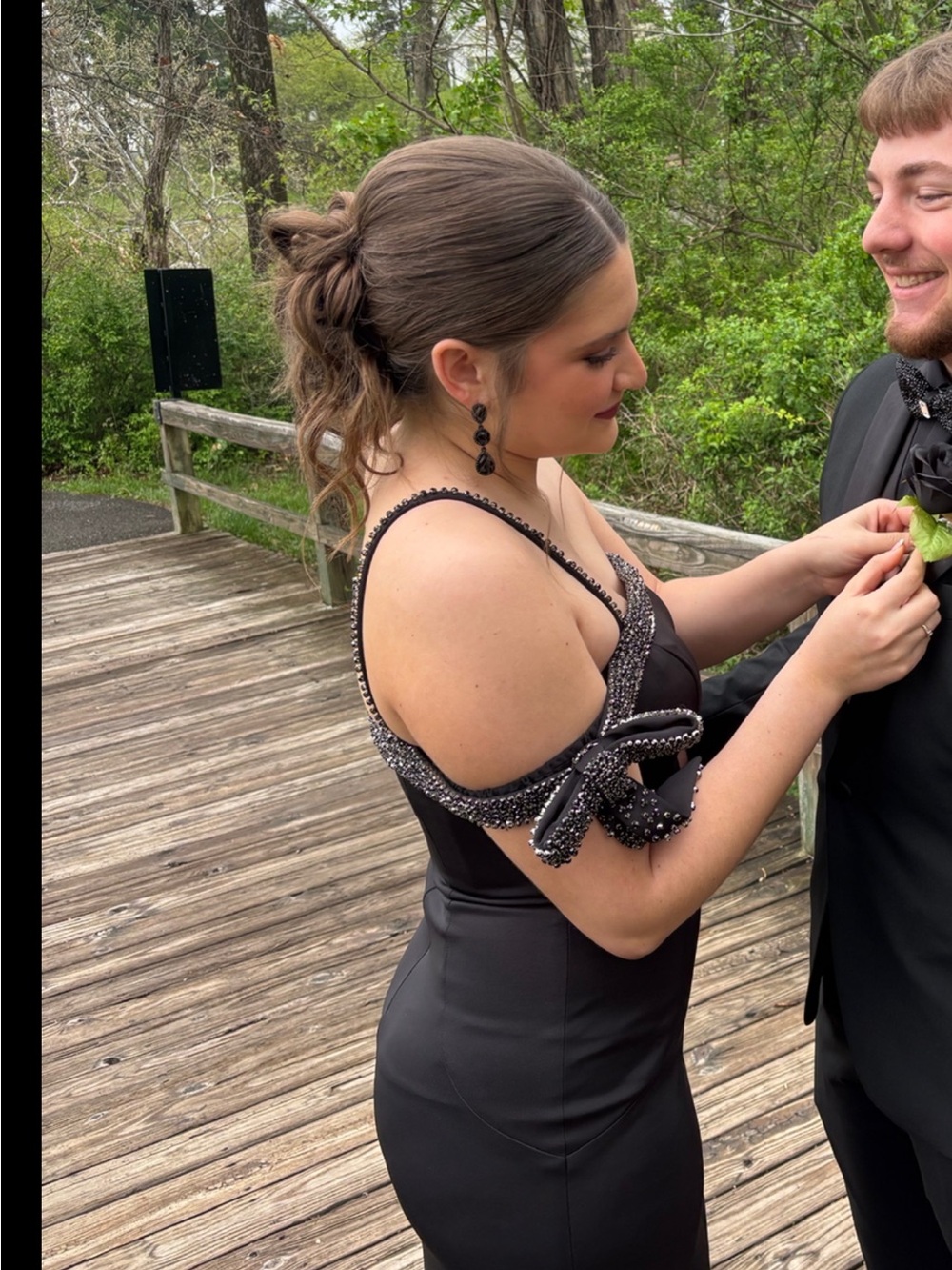 Black Ava Presley Bow Dress